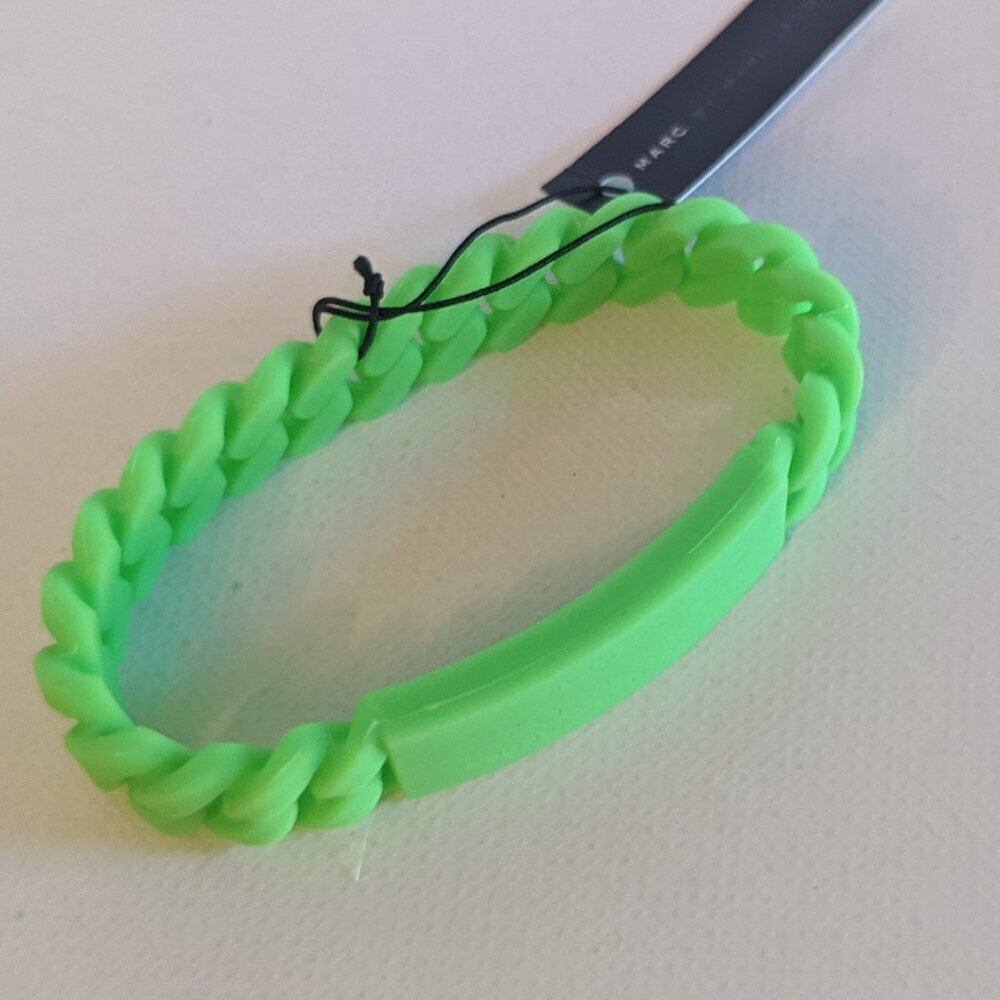 NWT Marc by Marc Jacobs Silicone Rubber Braided Bracelet Designer Toucan Green